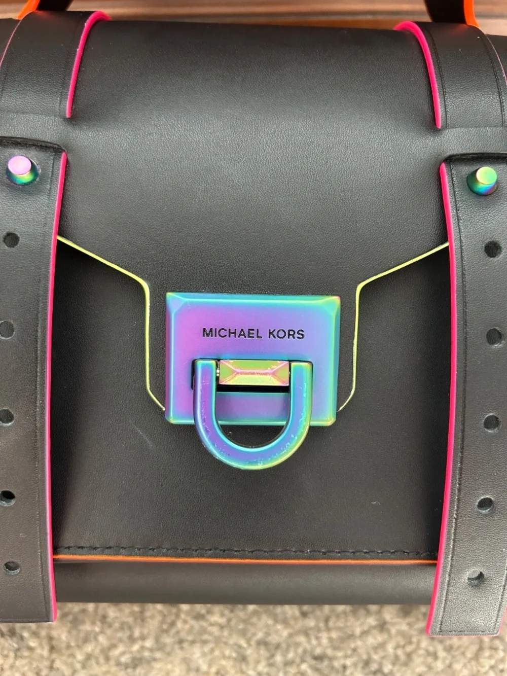 Michael Kors Manhattan Satchel Neon Bag